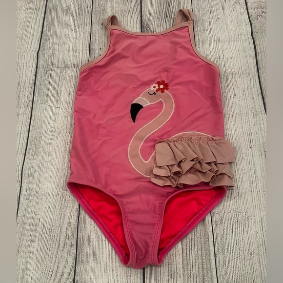GYMBOREE Girls Flamingo One Piece Swimsuit - Splish-Splash - Pink/size 8 - Picture 6 of 8